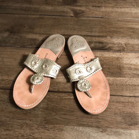 Jack Rogers Hamptons platinum colored Sandals - Picture 3 of 3